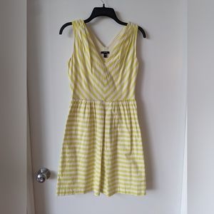 Striped Fit Flare Neon Green Yellow Jacob Sundress XS Made in Canada